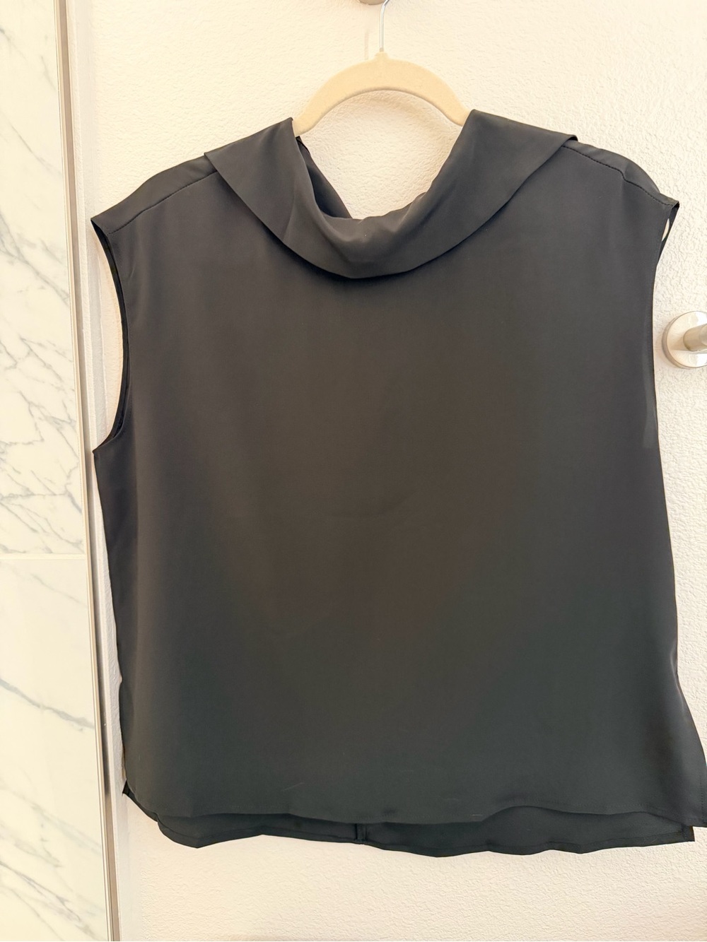 Commense Sleeveless Cowl Neck Top - Black
